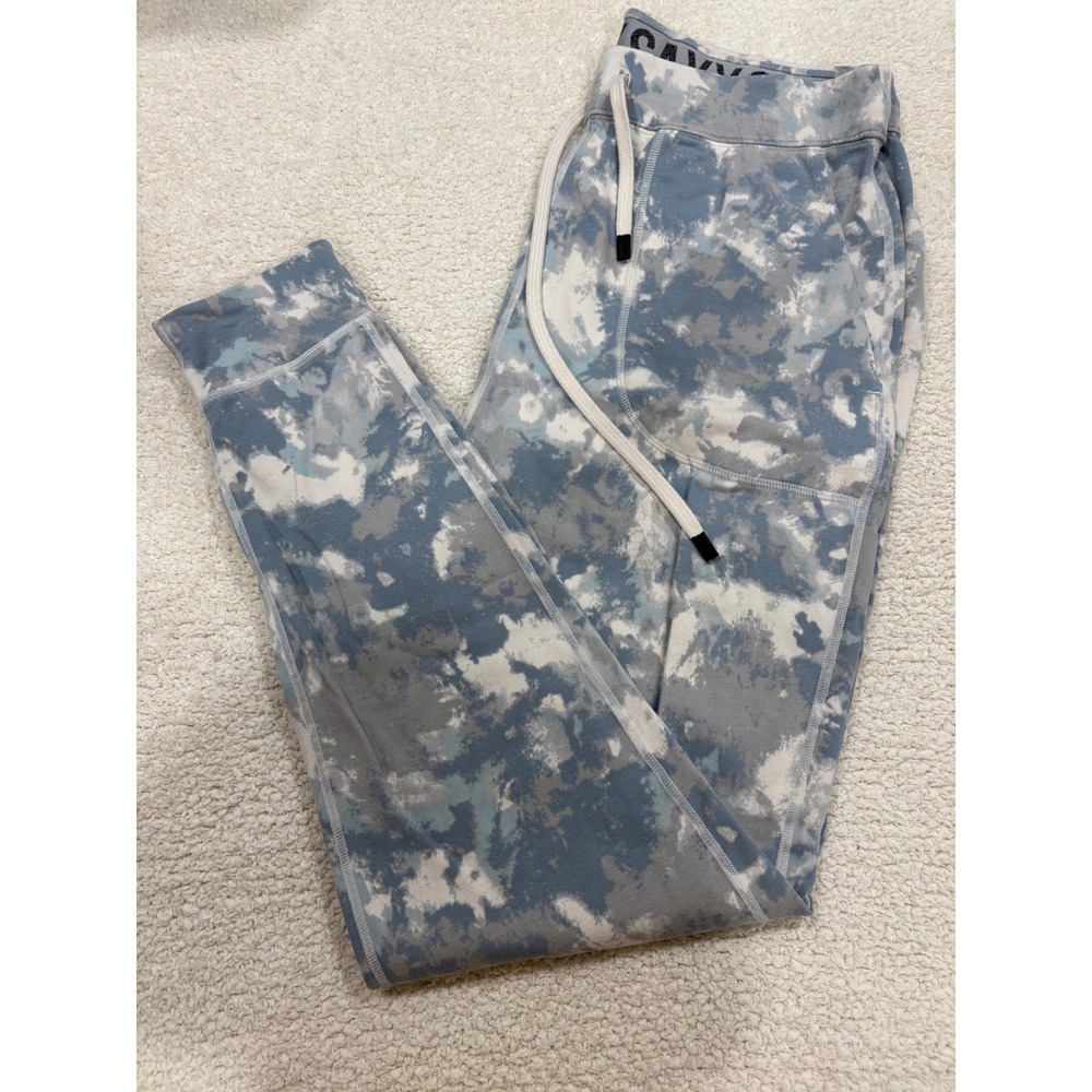 SAXX 3Six Five Lounge Pants Jogger Men's Sweatpant Smokey Blue White Tie Dye Med